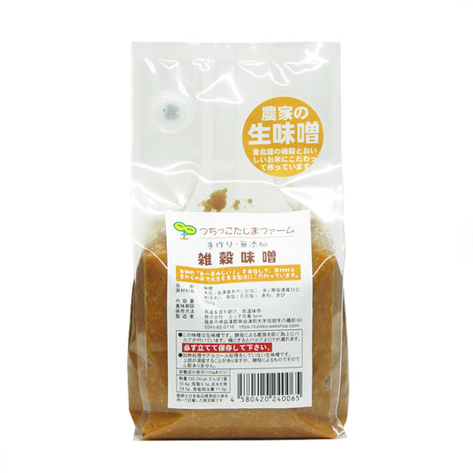 雑穀味噌750ｇ入り　手作り　無添加　生みそ　あわ　きび　薪仕込み　蔵仕込み　土っ子田島ファーム　福島県/南会津 ギフト