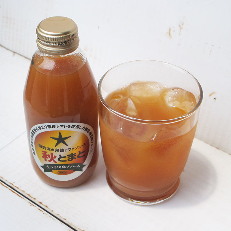 秋とまとジュース２００ｍｌ×１２本入り　１００％　無塩・無添加　晩秋南会津産桃太郎使用　ふるさと納税返礼品　土っ子田島ファーム　福島県/南会津  ギフト