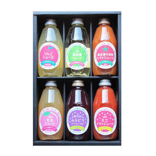 会津・福島の恵みジュースギフト２００ｍｌ×6本入り　おまかせセット　自社製造　土っ子田島ファーム　福島県/南会津 ギフト